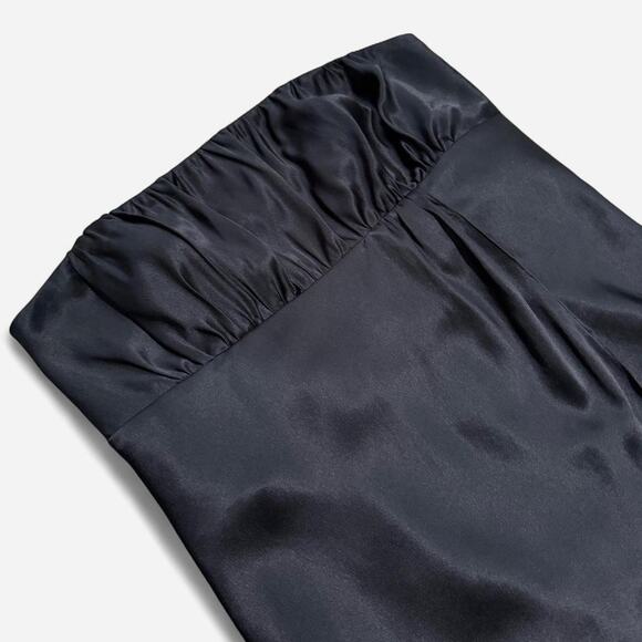 Ann Taylor LOFT Black Silk Strapless Milkmaid Peplum Babydoll Top 6/S - Picture 6 of 8